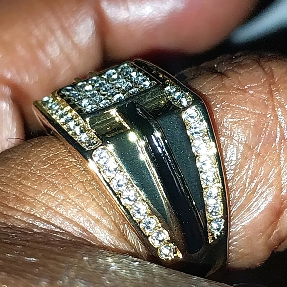 Classic Blinged Out Men's Ring Sz 7